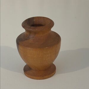 Vintage Wooden Miniature Vase possibly Myrtle wood or walnut tiny vase